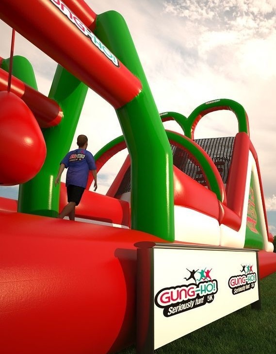 GungHo! 5k fun run in Heaton Park with giant inflatable obstacles