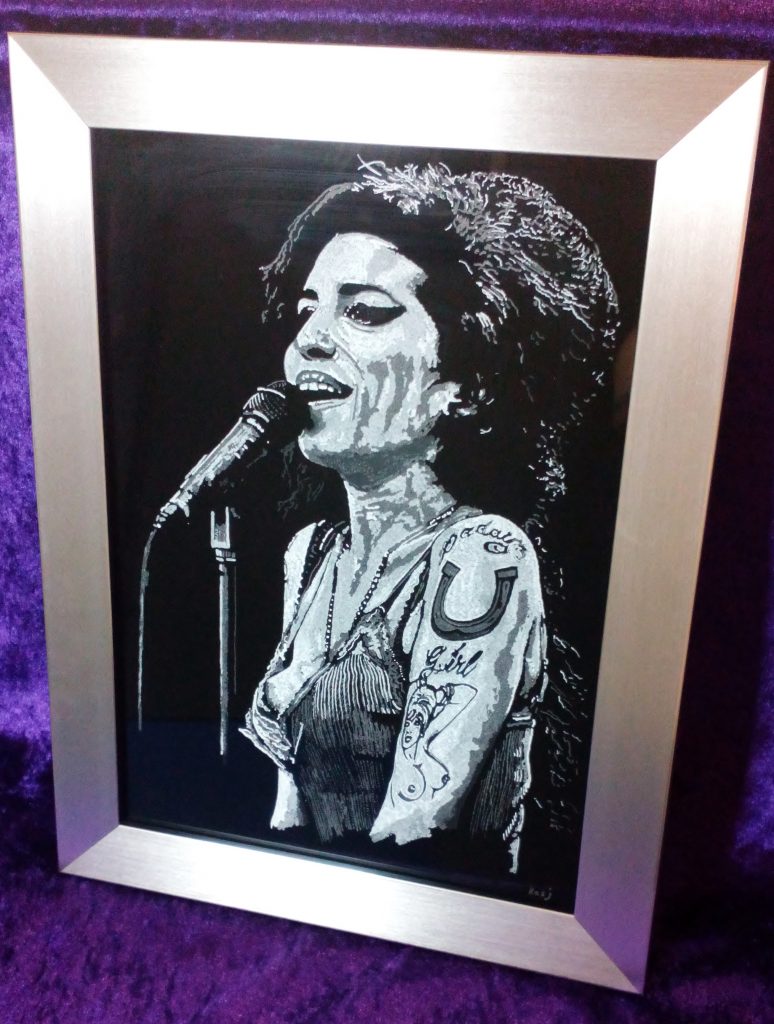 Original, etched portraits Notonyourskin Glass Engraving on Afflecks