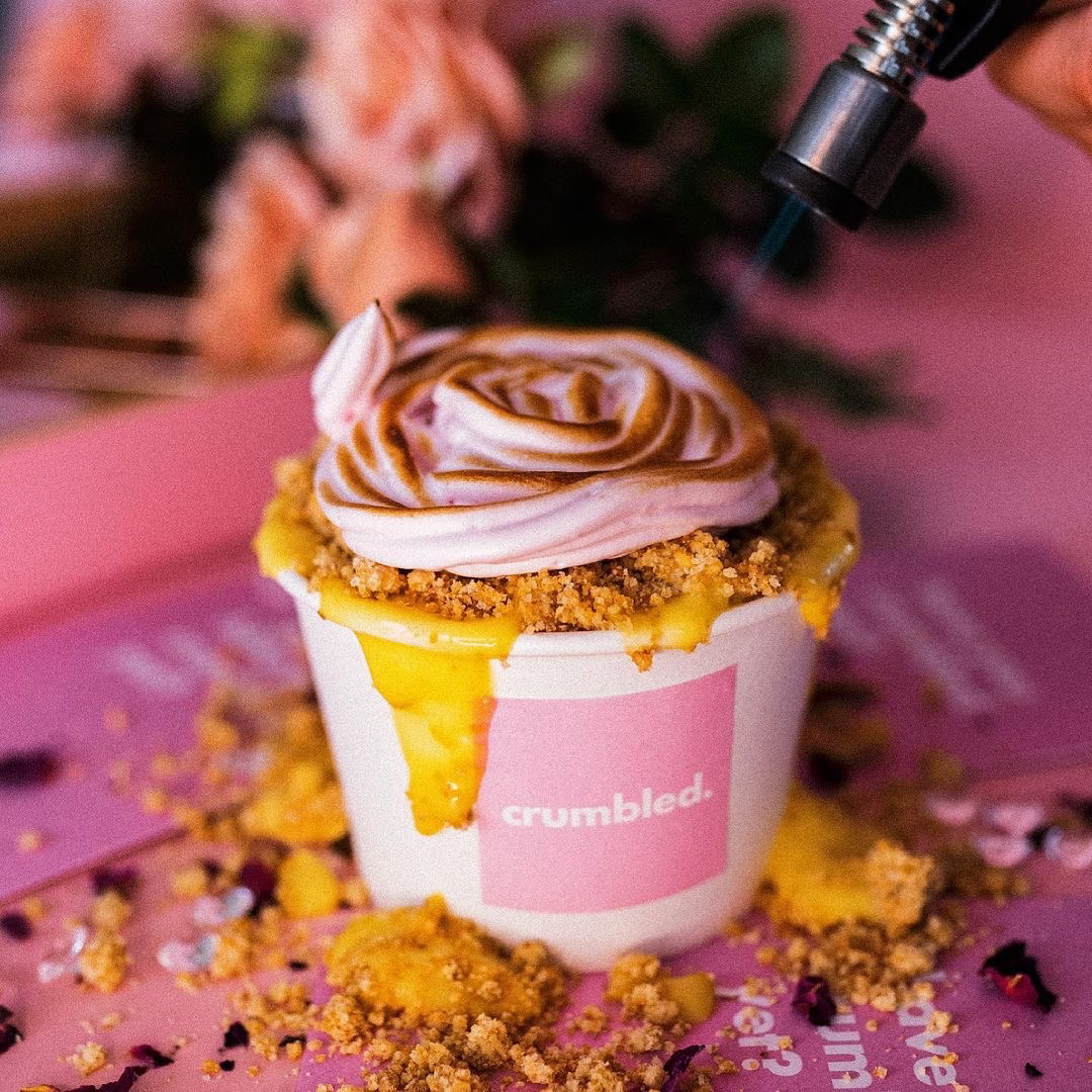 A new café completely dedicated to crumble has opened in Spinningfields