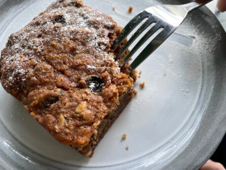 Root veg, raisin and chia seed cake (£2.50) at Open Kitchen at People's History Museum by Ruth Allan, Manchester Wire