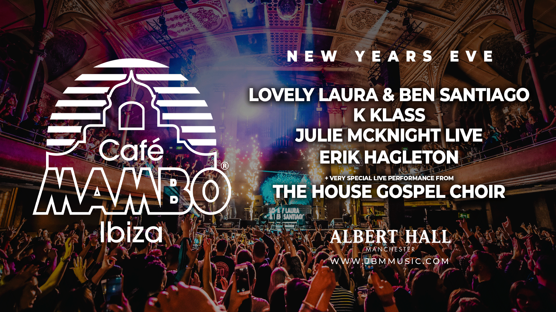 Albert Hall live guide Cafe Mambo's New Year's Eve party & The Coral