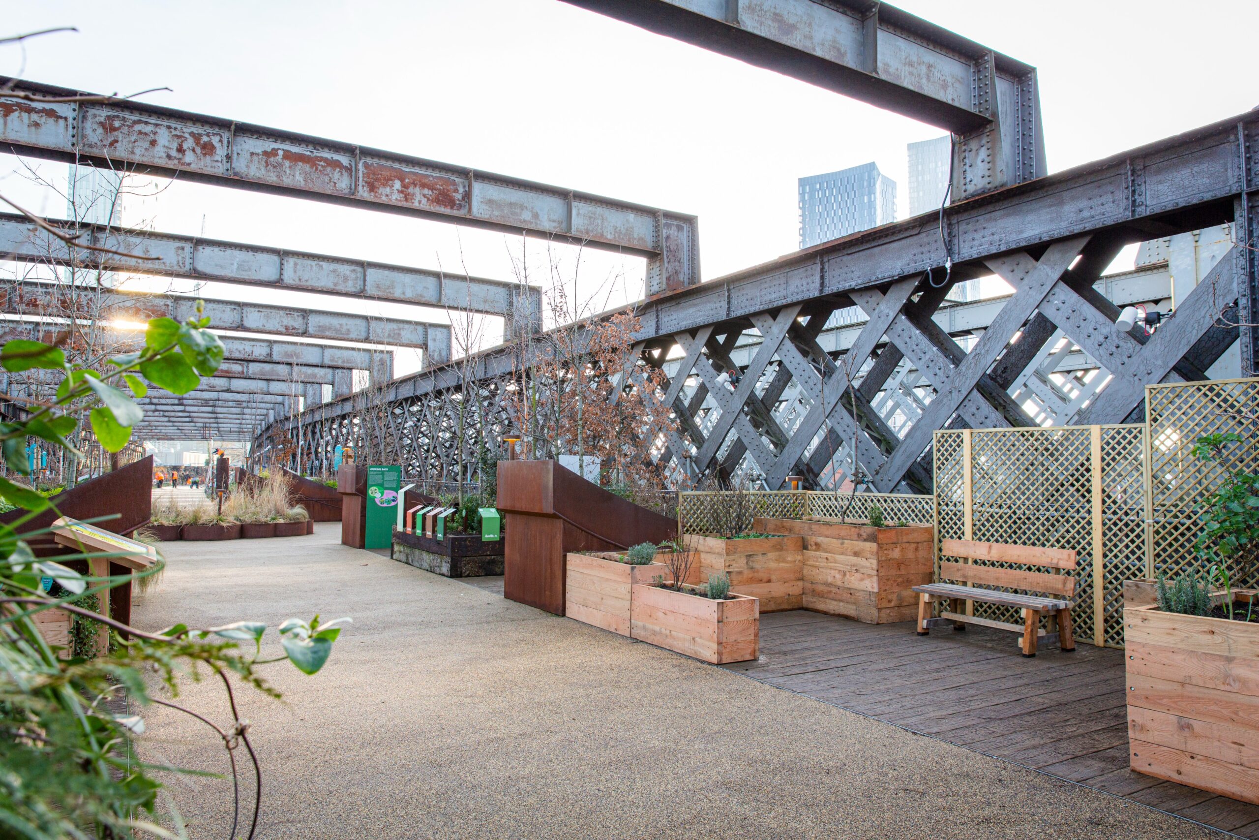 Castlefield Viaduct could a garden bridge linking Pomona to city