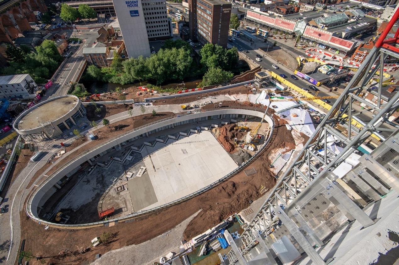 Fresh images show progress of Stockport's new rooftop park