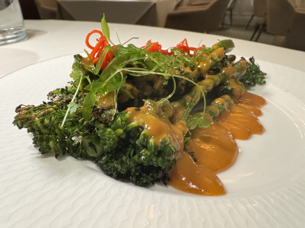 Carden Park The Vines Restaurant Tenderstem Broccoli with Satay Sauce
